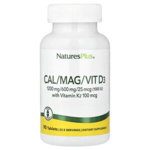 NaturesPlus, Cal/Mag/Vit D3 with Vitamin K2, 180 Tablets